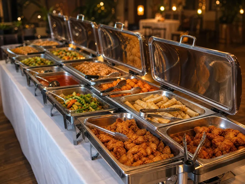 Catering: warme Gerichte in Speisewärmern